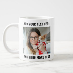 Grande Tasse Photo et texte ou nom personnalisés
