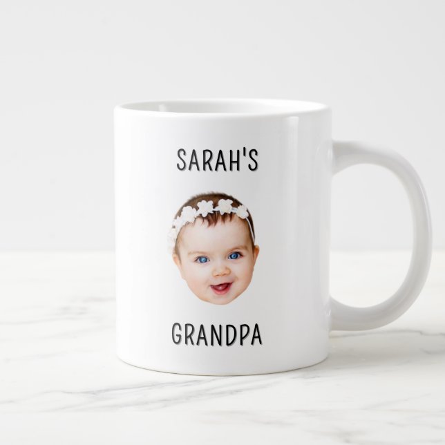 Grande Tasse Photo Moderne Du Visage Du Bébé Pour Anniversaire  (Droite)