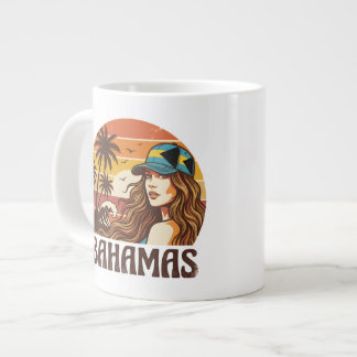 Grande Tasse Photo personnalisé Rétro Bahamas Plage Tropicale