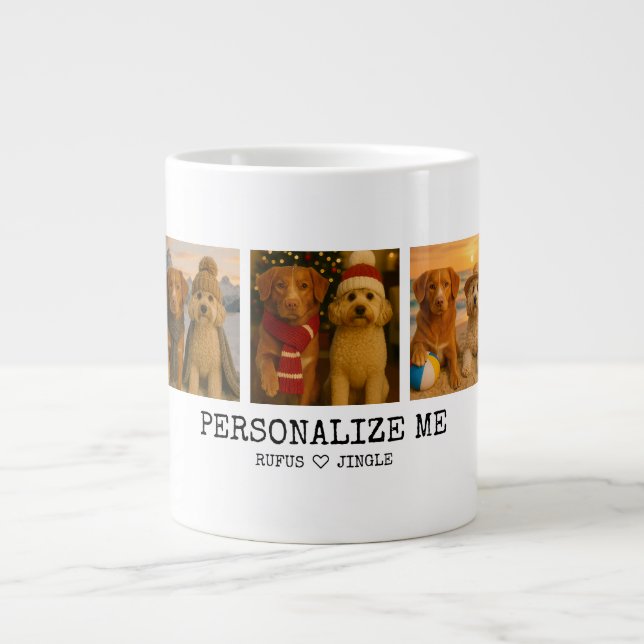 Grande Tasse Photo personnalisée et coeur d'amour Meilleur chie (Devant)