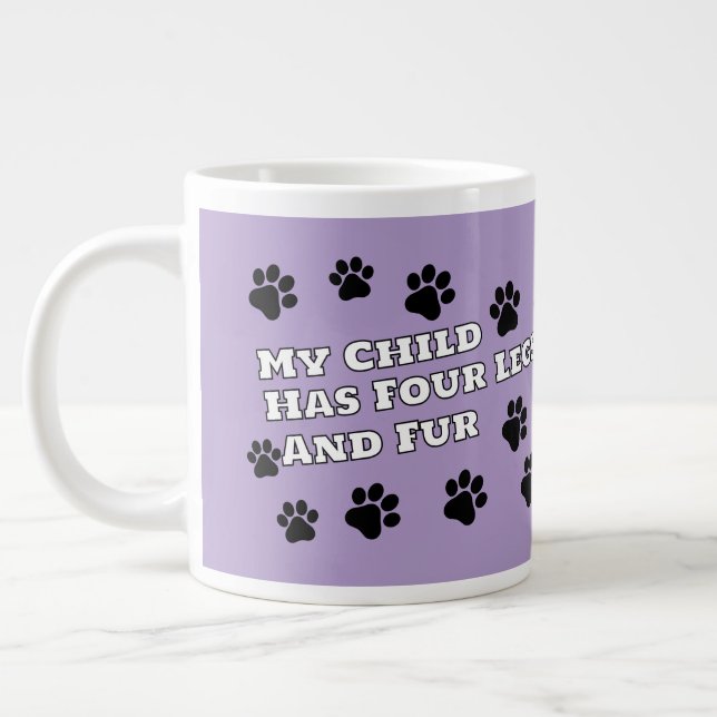 Grande Tasse Photo personnalisée 'Mon enfant a quatre pattes &  (Gauche)