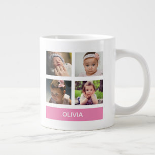 Grande Tasse Photo personnalisée Pastel Pink