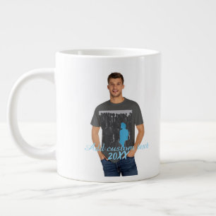 Grande Tasse Photo Vertical Complet - Texte personnalisé Script