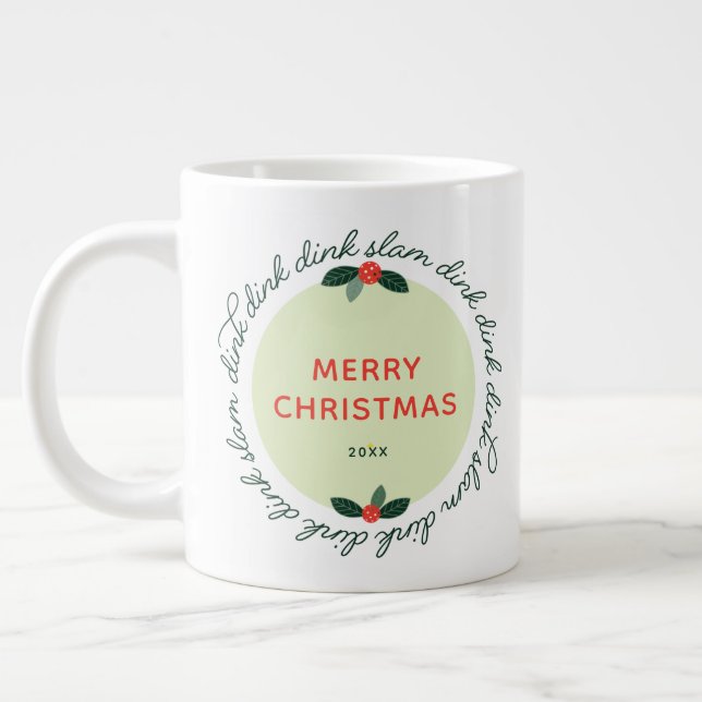 Grande Tasse Pickleball Noël Custom Année Wire (Gauche)