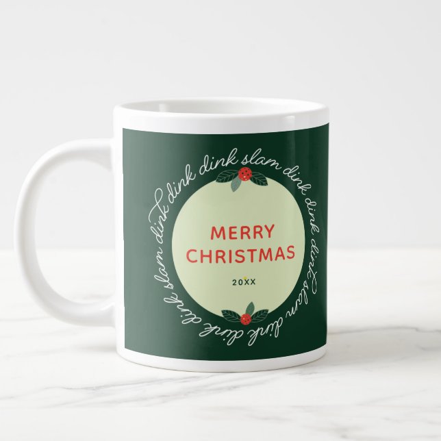 Grande Tasse Pickleball Noël Custom Année Wire (Gauche)