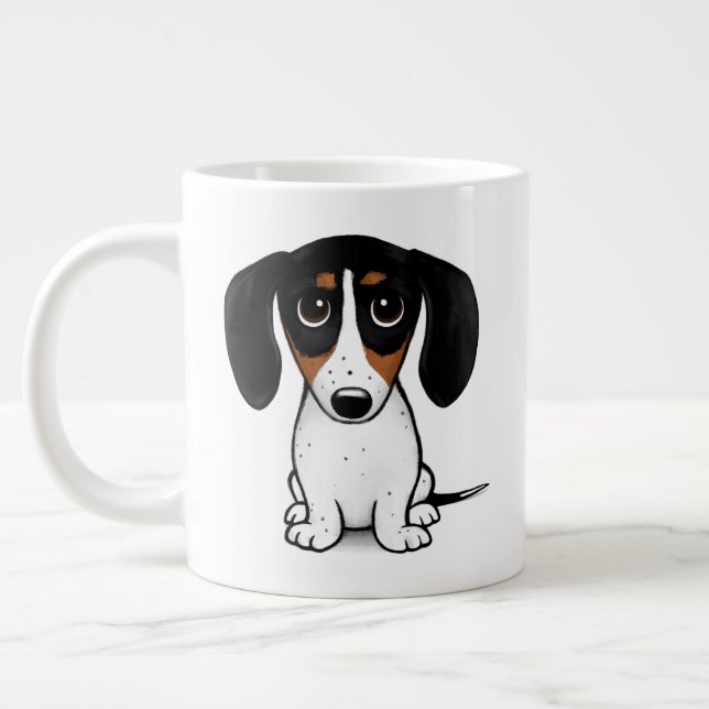Grande Tasse Piebald Dachshund | Chien chiot mignon (Gauche)