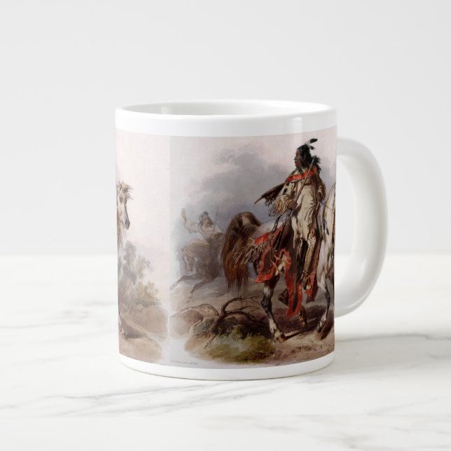 Grande Tasse Pieds-Noirs indiens sur cheval arabe pourchassés (Devant droit)