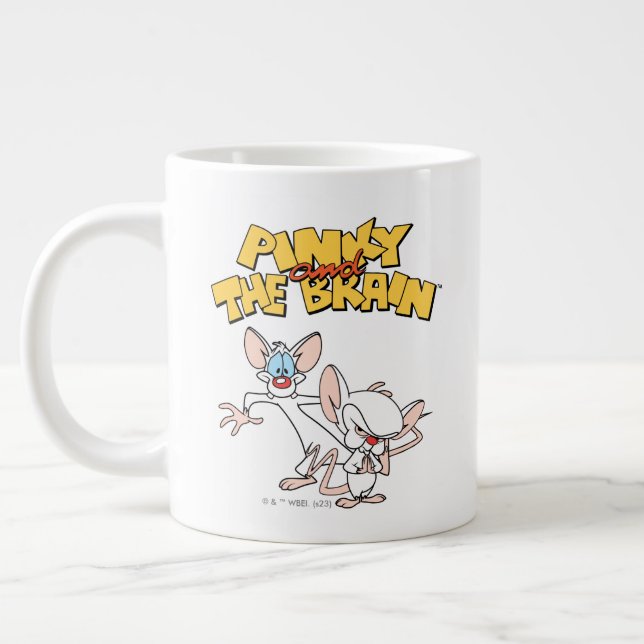 Grande Tasse Pinky et le cerveau | Afficher le logo (Gauche)