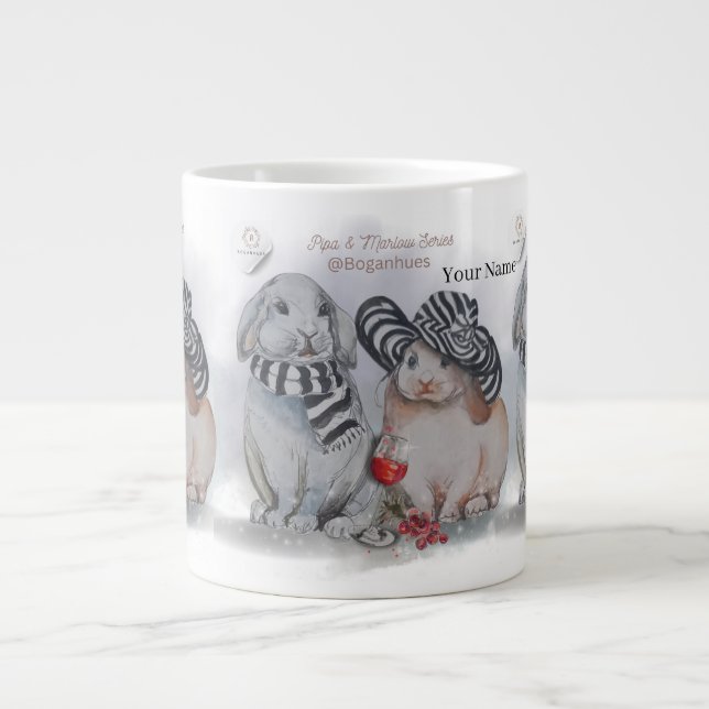 Grande Tasse "Pipa & Marlow" Boganhues Impression (Devant)