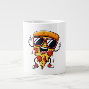 Grande Tasse Pizza Slice de dessin animé avec Vibes de fromage
