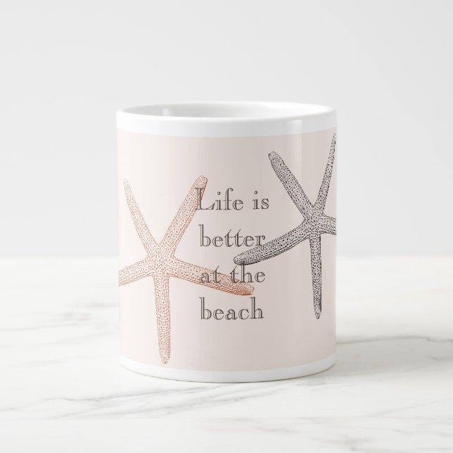 Grande Tasse Plage Blue Starfish (Devant)