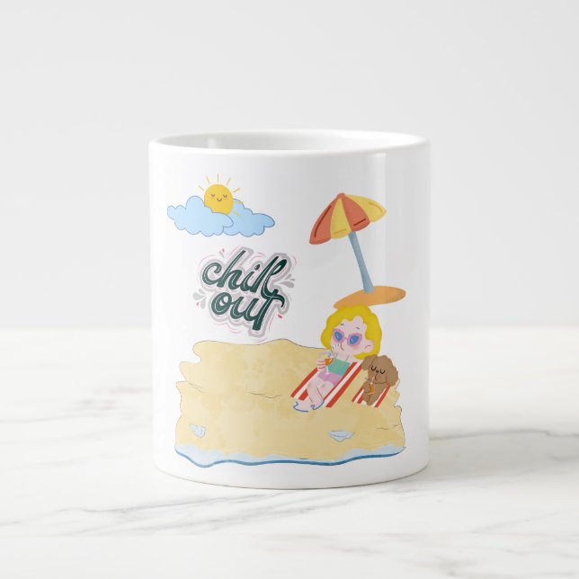 Grande Tasse plage mignonne (Devant)
