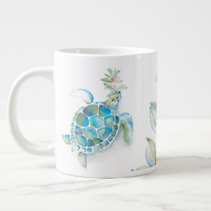 Grande Tasse Plage Noël Mer Tortue Mer & Salutations