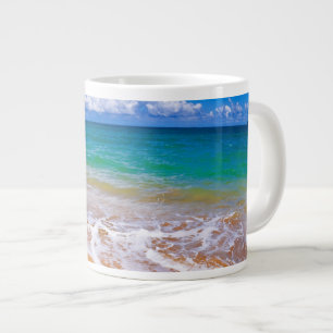 Grande Tasse Plage Vide Et Eaux Bleues