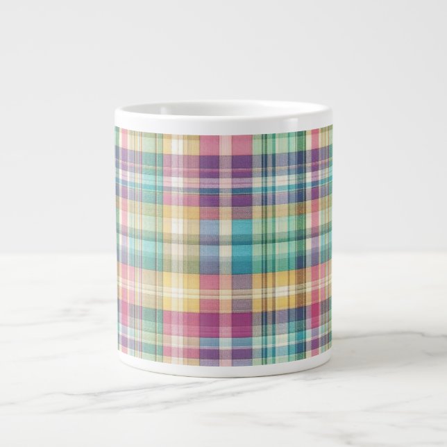 Grande Tasse Plaid au printemps/Pâques/tartan (Devant)