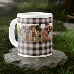 Grande Tasse Plaid Buffalo Rustique Photo de Famille Marron 5 I