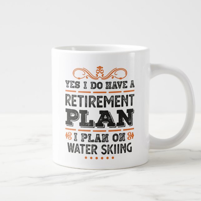 Grande Tasse Plan de retraite Ski nautique Cadeau amusant (Droite)
