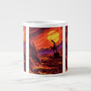 Grande Tasse Planète de science-fiction vintage avec lave rouge