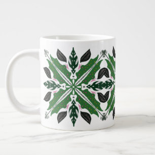 Grande Tasse Plantes Begonias Prière Monstera Verdure Mandala