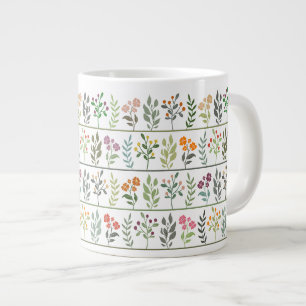 Grande Tasse Plantes colorées d'herbier botanique