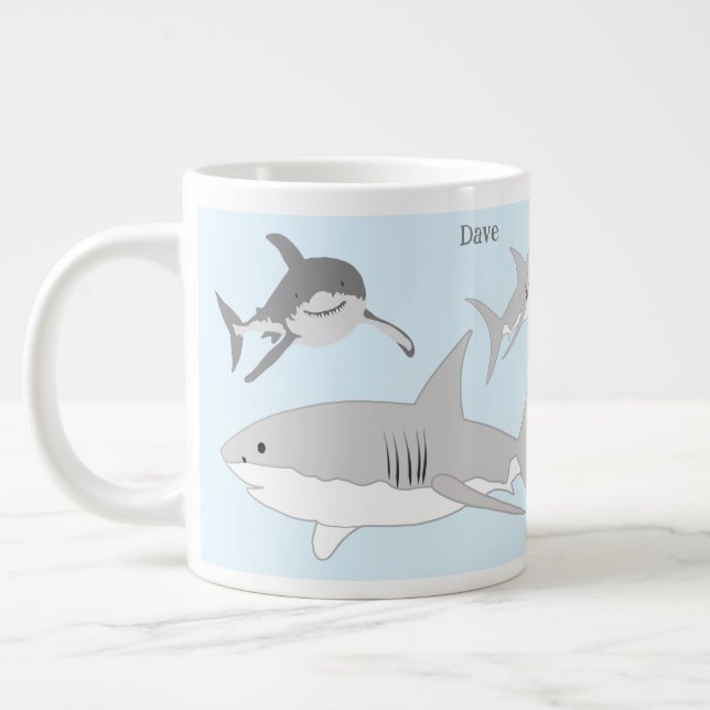 Grande Tasse Playy Ocean Sharks Blue Design (Gauche)
