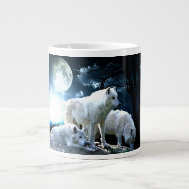 Grande Tasse Pleine lune de loup (Devant)