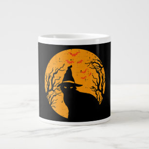 Grande Tasse Pleine lune WItch noir Chat Halloween Vintage