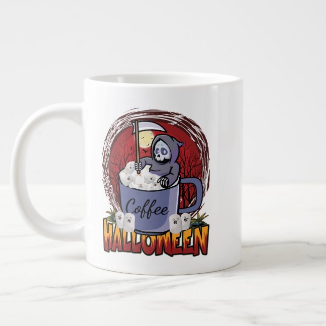 Grande Tasse Plier Café Et Être Effrayant (Gauche)