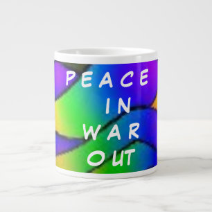 GRANDE TASSE PLUM COULEUR ROSE FLOWER PEACE ART
