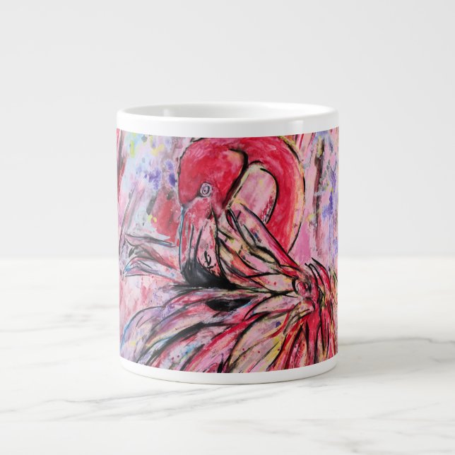 Grande Tasse Plumes au rose (Devant)