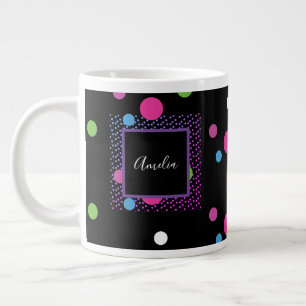 Grande Tasse Points lumineux sur motif de points