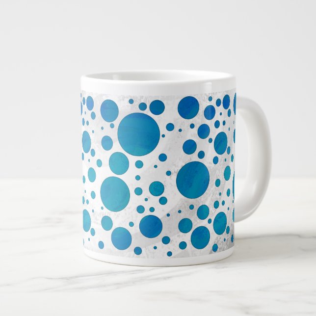 Grande Tasse Pois bleu océan (Devant droit)