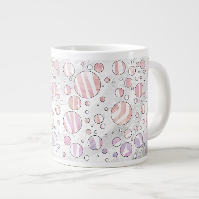 Grande Tasse Pois rose et blanc Zebra (Devant droit)
