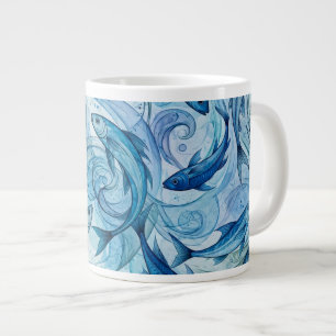 Grande Tasse Poisson Bleu Mystique Flowing Harmony