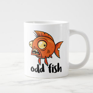 Grande Tasse Poisson Drôle Excentrique Dessin Animé Orange