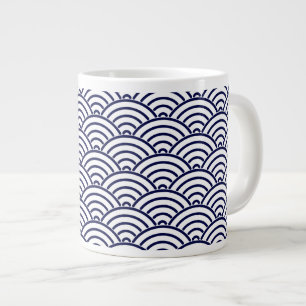 Grande Tasse Poisson Koinobori japonais à l'échelle bleue Delft