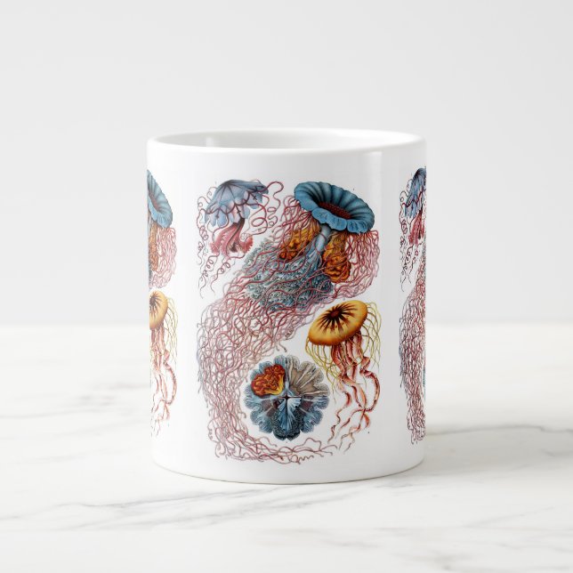 Grande Tasse Poisson vintage par Ernst Haeckel, Discomedusae (Devant)