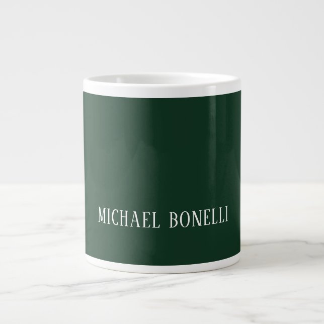 Grande Tasse Police Serif Élégant Vert Foncé Classique Minimali (Devant)