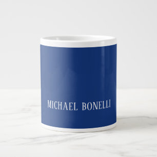Grande Tasse Police Serif Élégante Classique Bleu Minimaliste