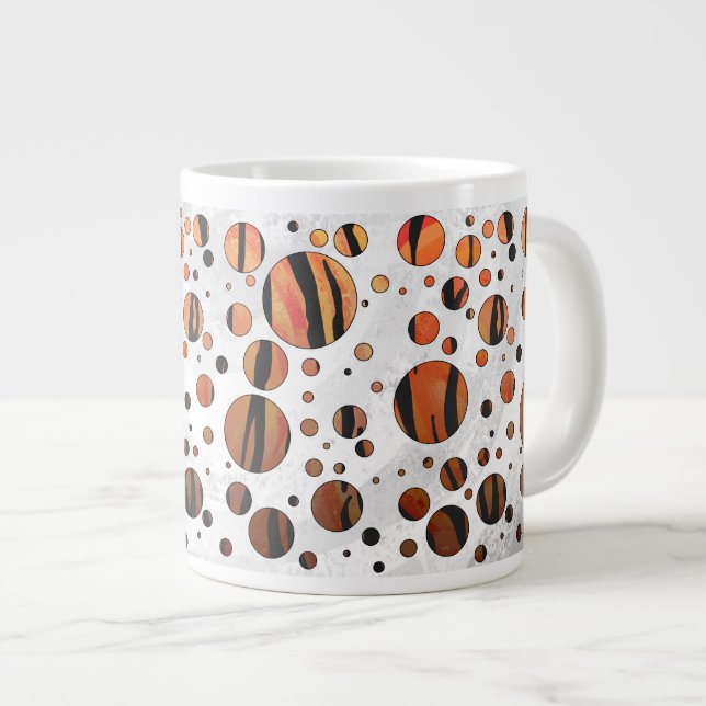 Grande Tasse Polis Dot Tiger Hot orange et noir (Devant droit)