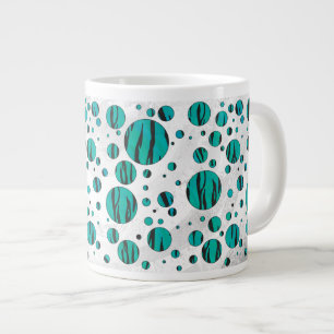 Grande Tasse Polka Dot Tiger noir et Turquoise