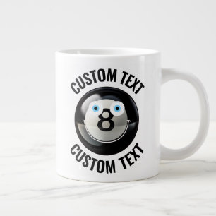 Grande Tasse Pool 8 Balle Personnalisé Visage Heureux Et Texte