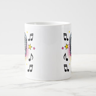 Grande Tasse Pop microphone with colorful stars and music notes
