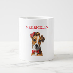 Grande Tasse Portrait de chien personnalisé – Conception de nom