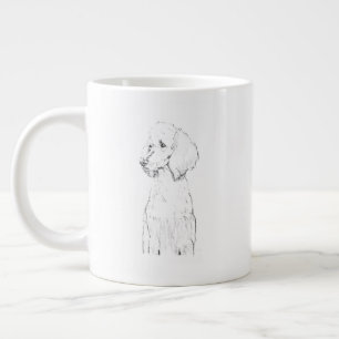 Grande Tasse Portrait de compagnie de chien caniche standard