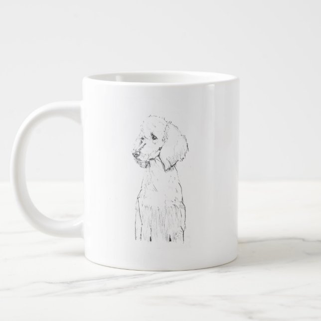 Grande Tasse Portrait de compagnie de chien caniche standard  (Gauche)