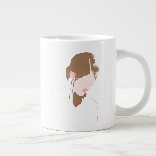 Grande Tasse Portrait de contours moderne (Droite)