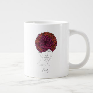 Grande Tasse Portrait de fleur de naissance personnalisé de nov