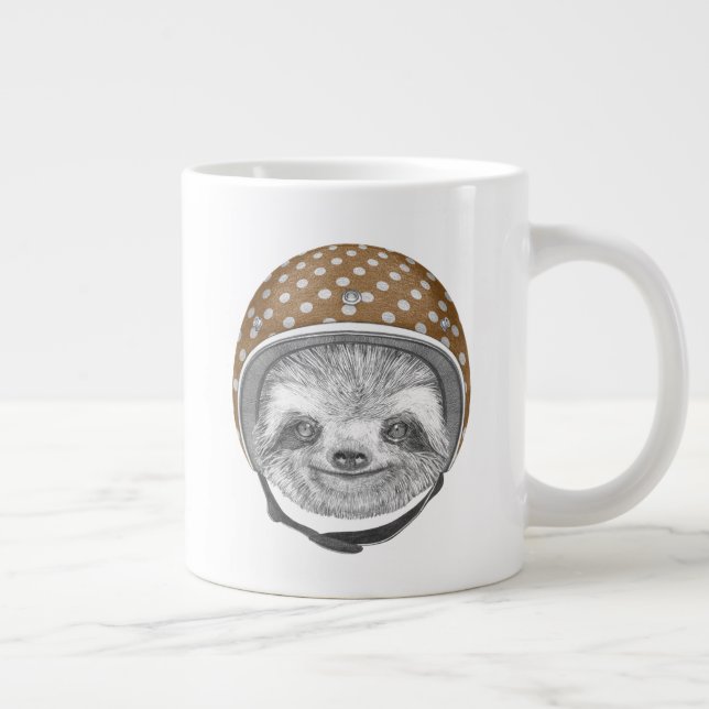 Grande Tasse Portrait De Sloth| Casque moto (Droite)