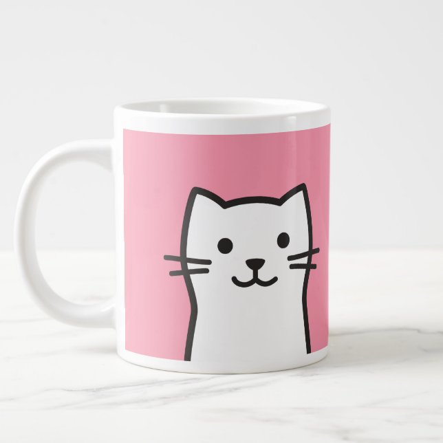 Grande Tasse Portrait drôle de chat (Gauche)
